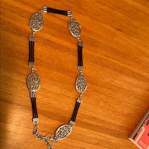 Elegant Silver and Black Women's Belt by Brighton